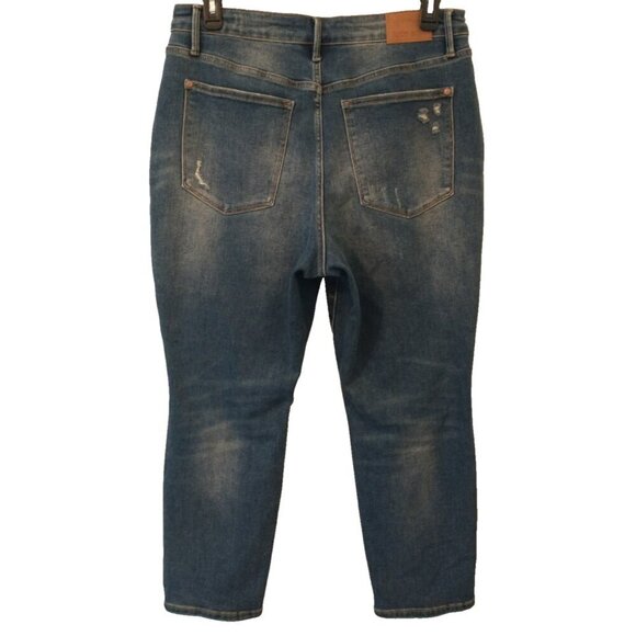 Judy Blue Slim Fit Lightly Distressed Denim Blue Jeans Stretch - 18W (35 x 28.5) - Picture 5 of 11
